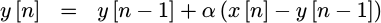 Simple IIR filter formula